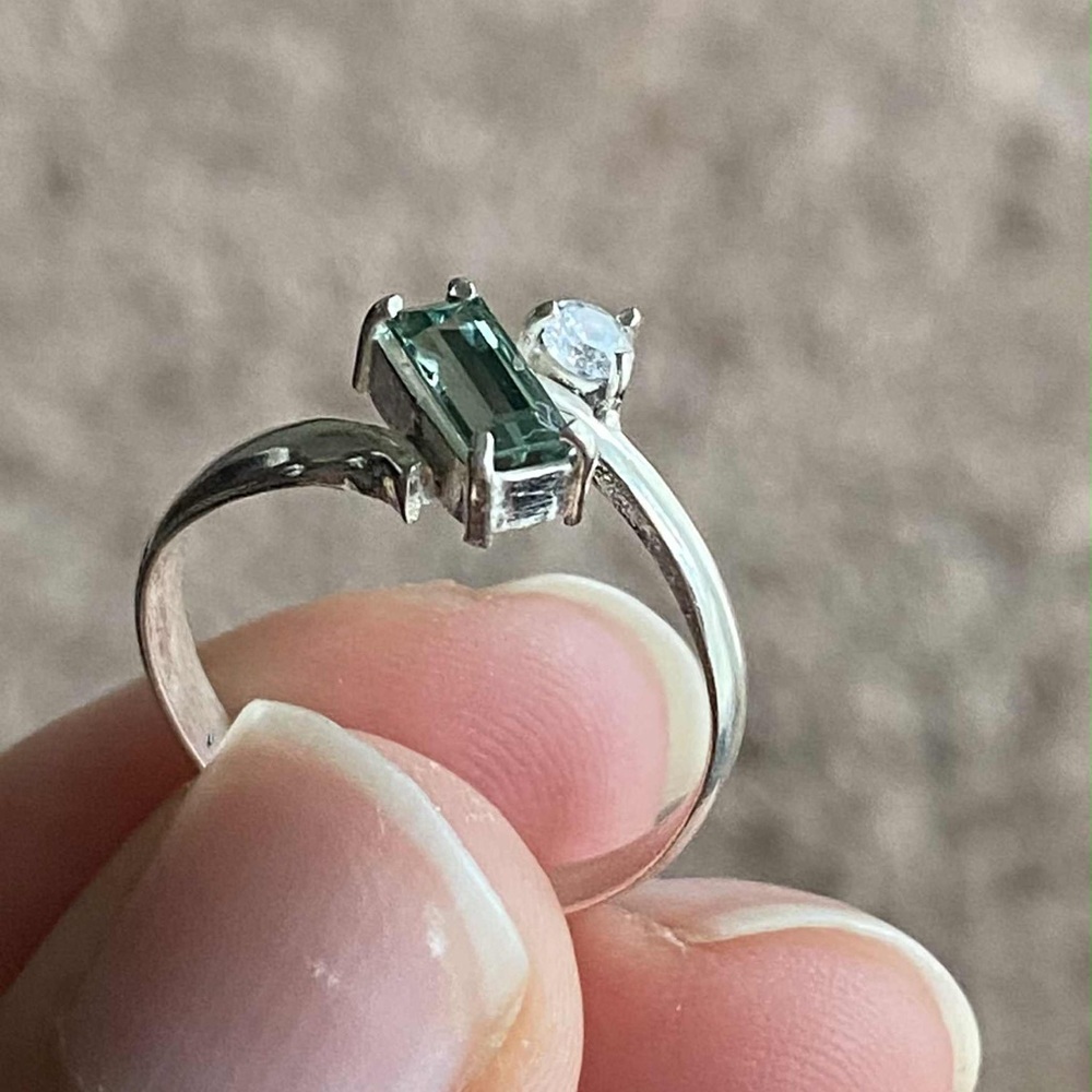 Handmade Beautiful Natural Green Tourmaline Gemstone & Pure 925 Silver Ring